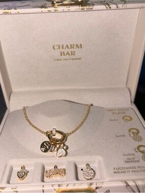 Charm Bar Gold-Plated Dog Lover’s Interchangeable Charms Necklace